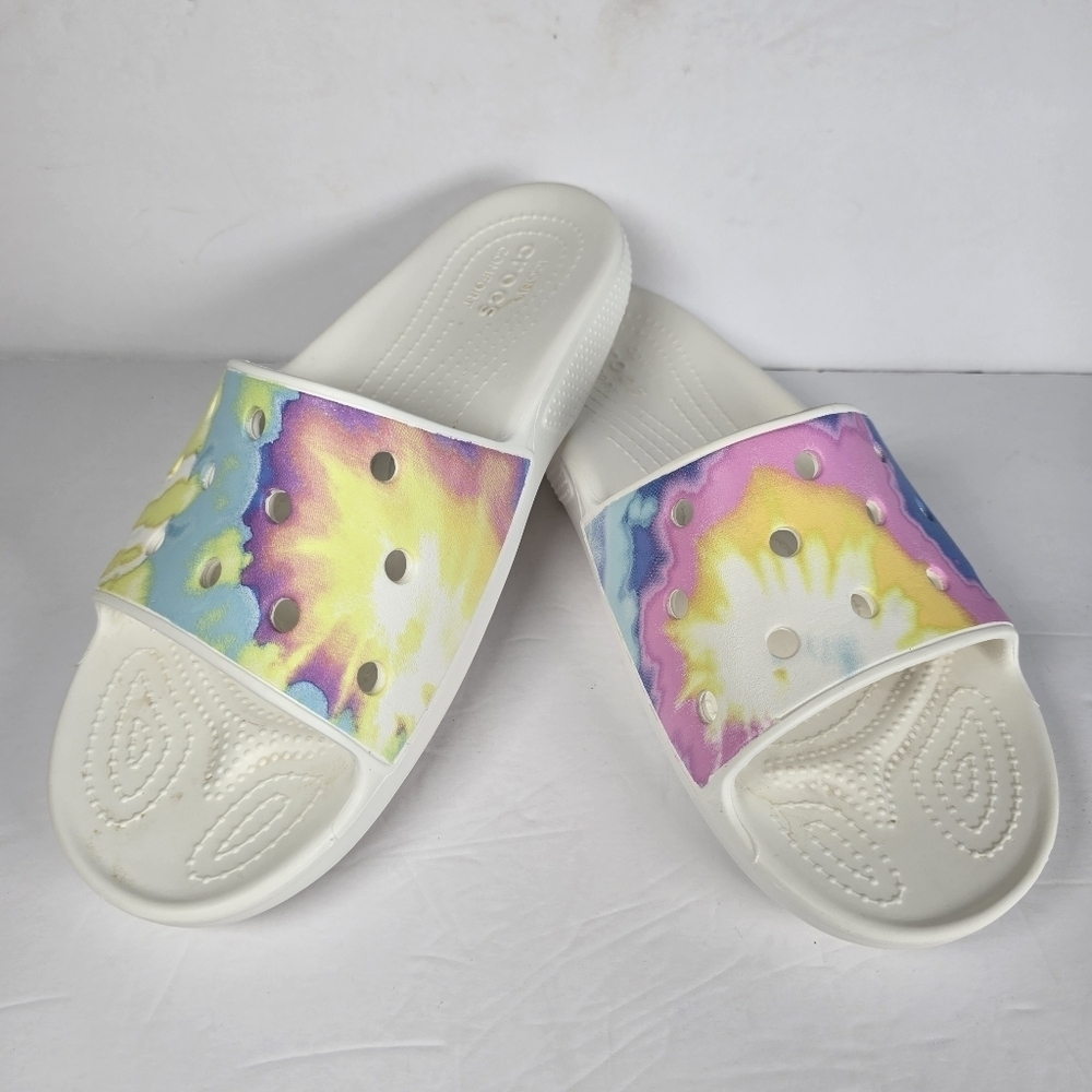 Crocs Women's Tie Dye Classic Slip On Sandals Size 12